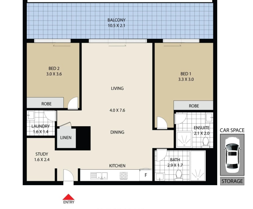 Whole property with 2 rooms for rent