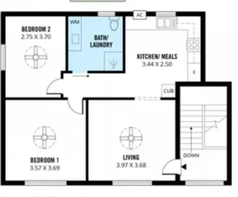 Unfurnished room in a flatshare