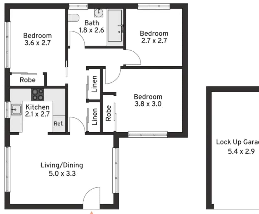 Whole property with 3 rooms for rent