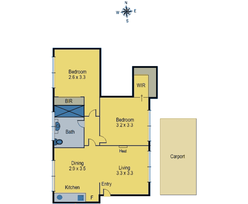 Unfurnished room in a flatshare