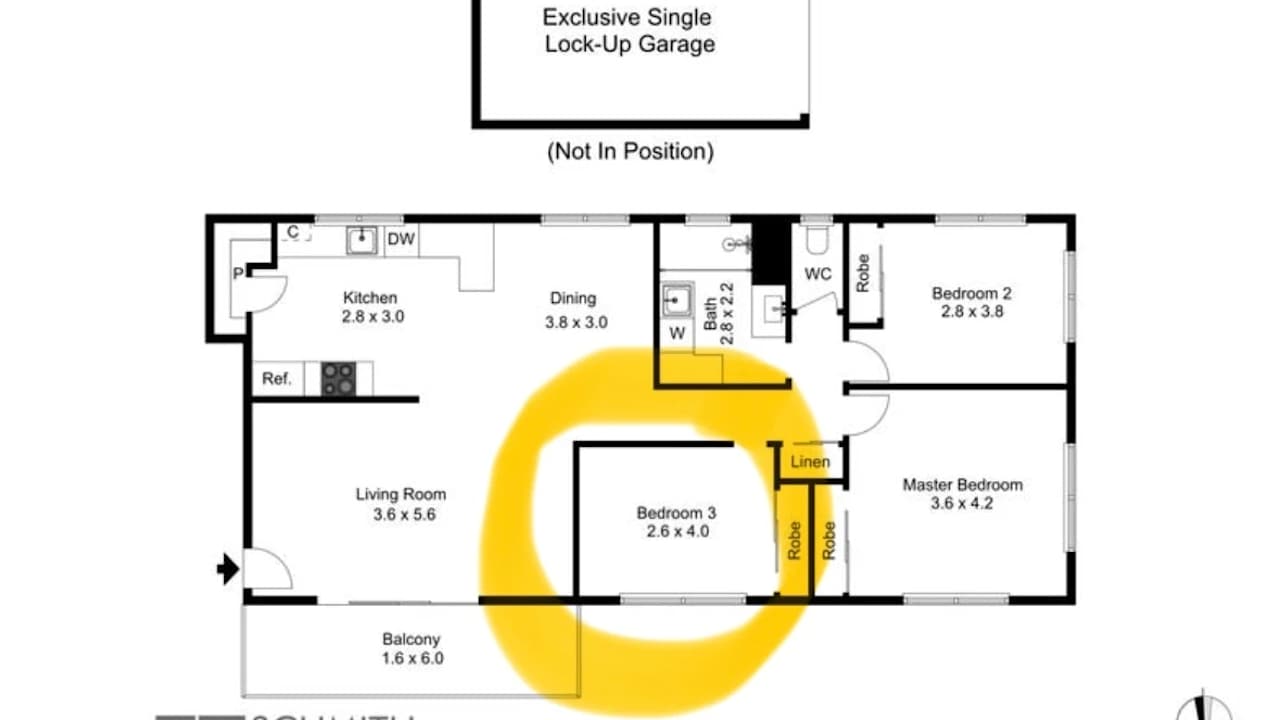 Unfurnished room in a flatshare