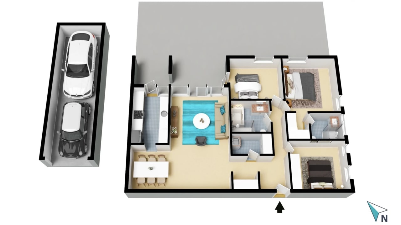 Unfurnished room in a flatshare
