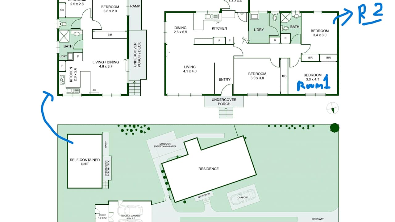 Whole property with 2 rooms for rent