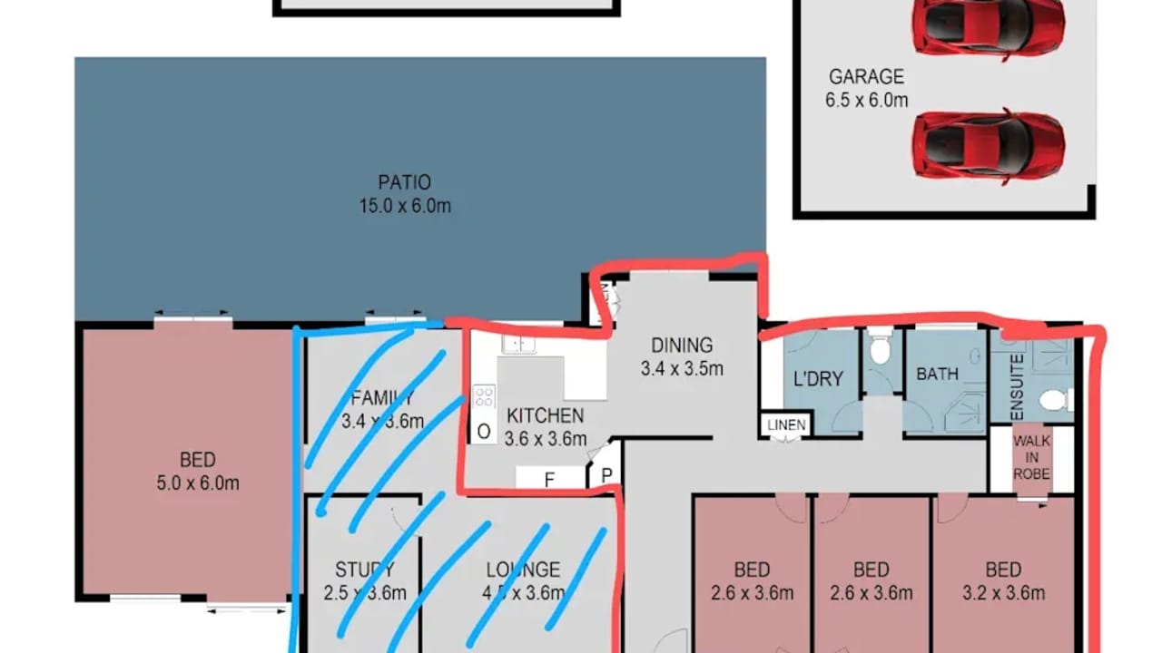 Whole property with 3 rooms for rent