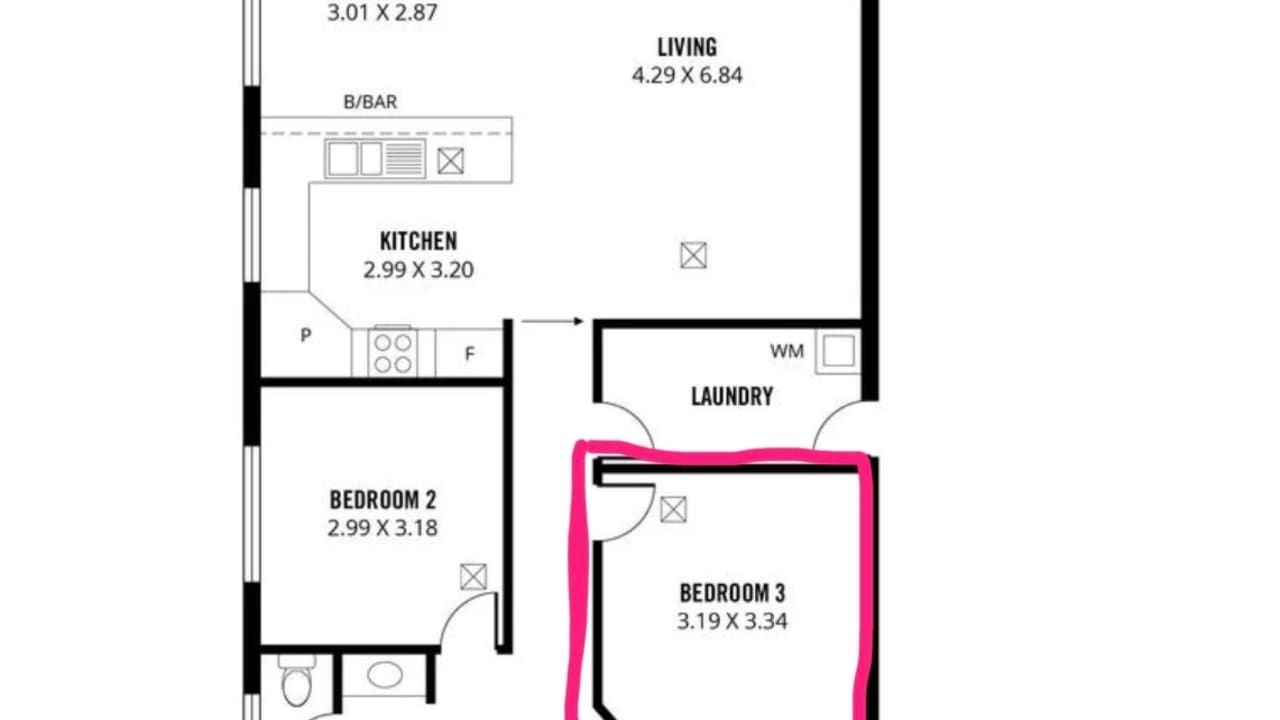 Unfurnished room in a share house