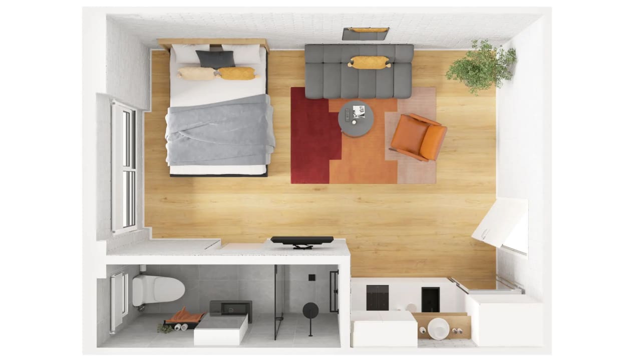 Furnished room studio flat for rent