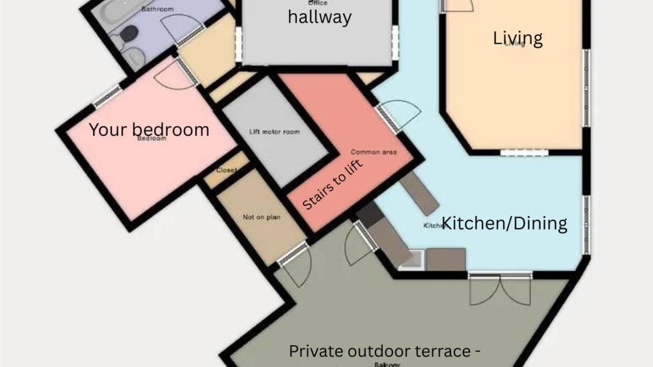 Unfurnished room in a flatshare