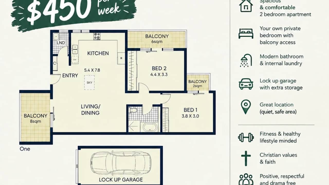 Furnished room in a share house