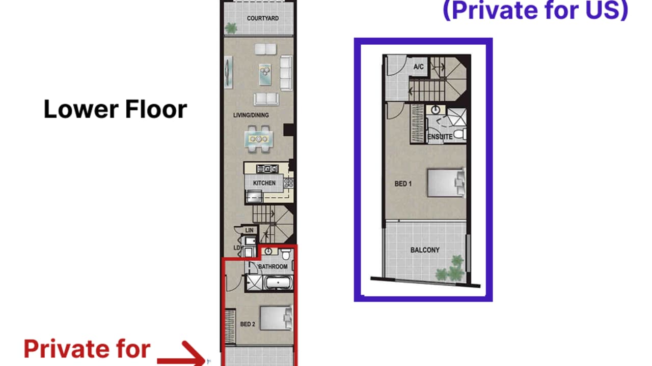 Furnished room with ensuite in a flatshare