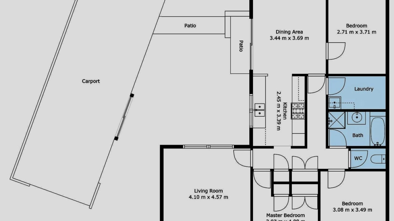 Whole property with 3 rooms for rent