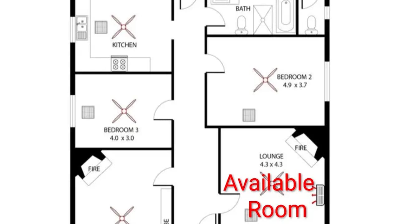 Unfurnished room in a share house