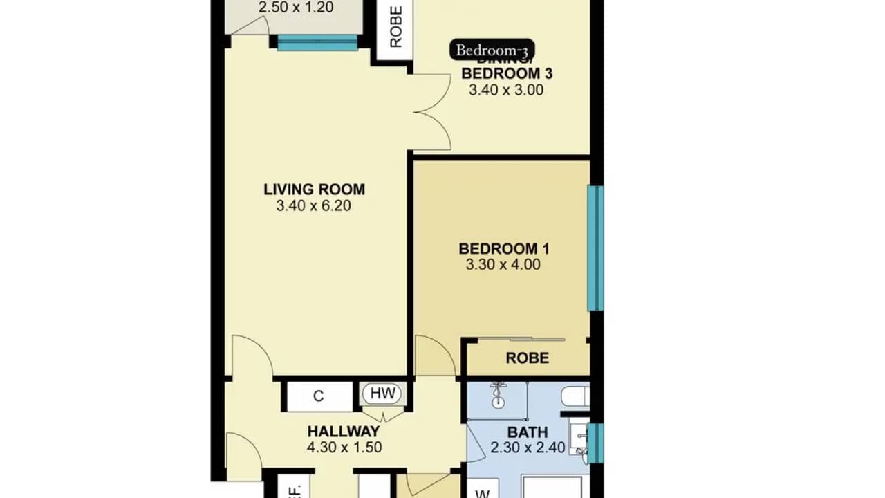 Whole property with 3 rooms for rent