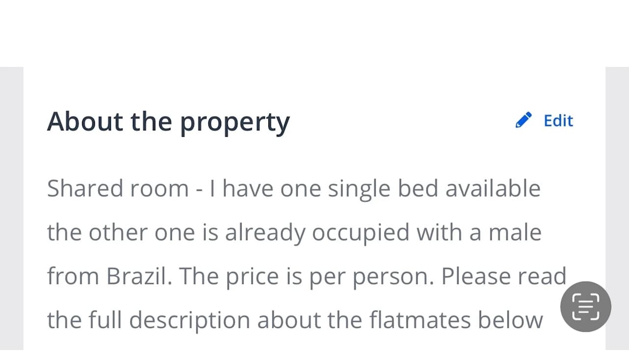 Furnished room in a flatshare