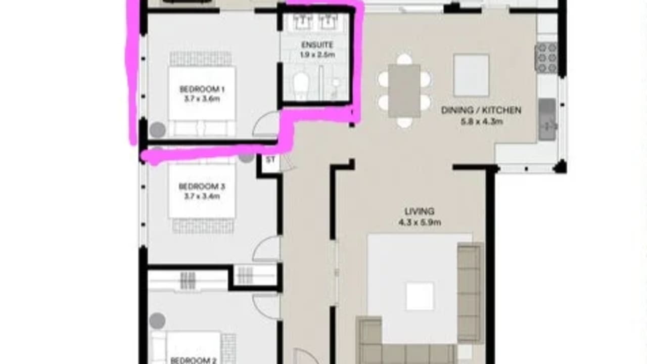 Unfurnished room with ensuite in a share house
