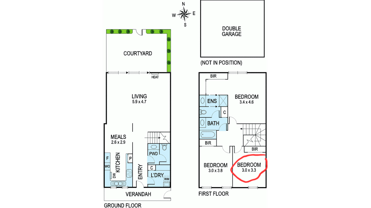 Unfurnished room in a share house