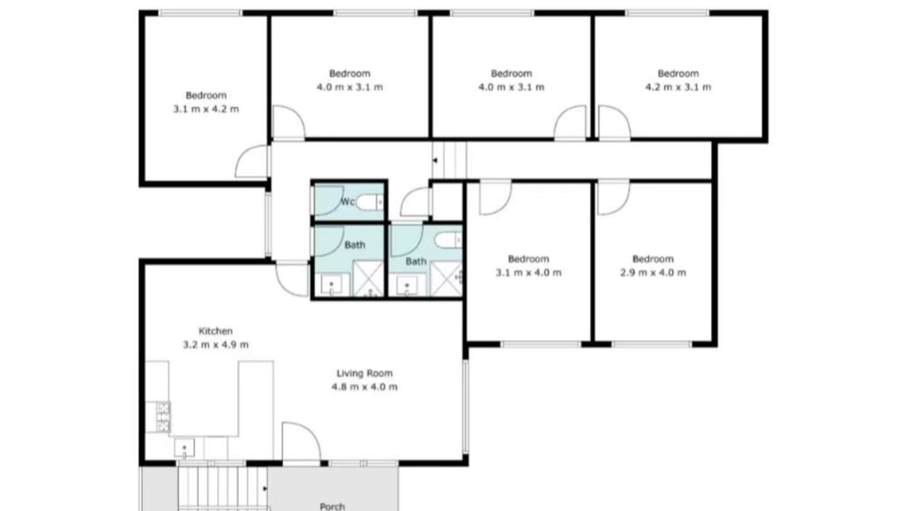 Whole property with 6 rooms for rent
