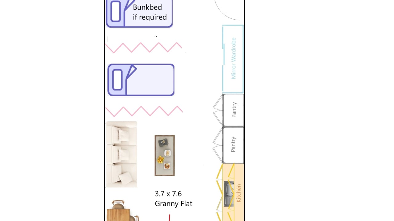 Furnished room granny flat for rent