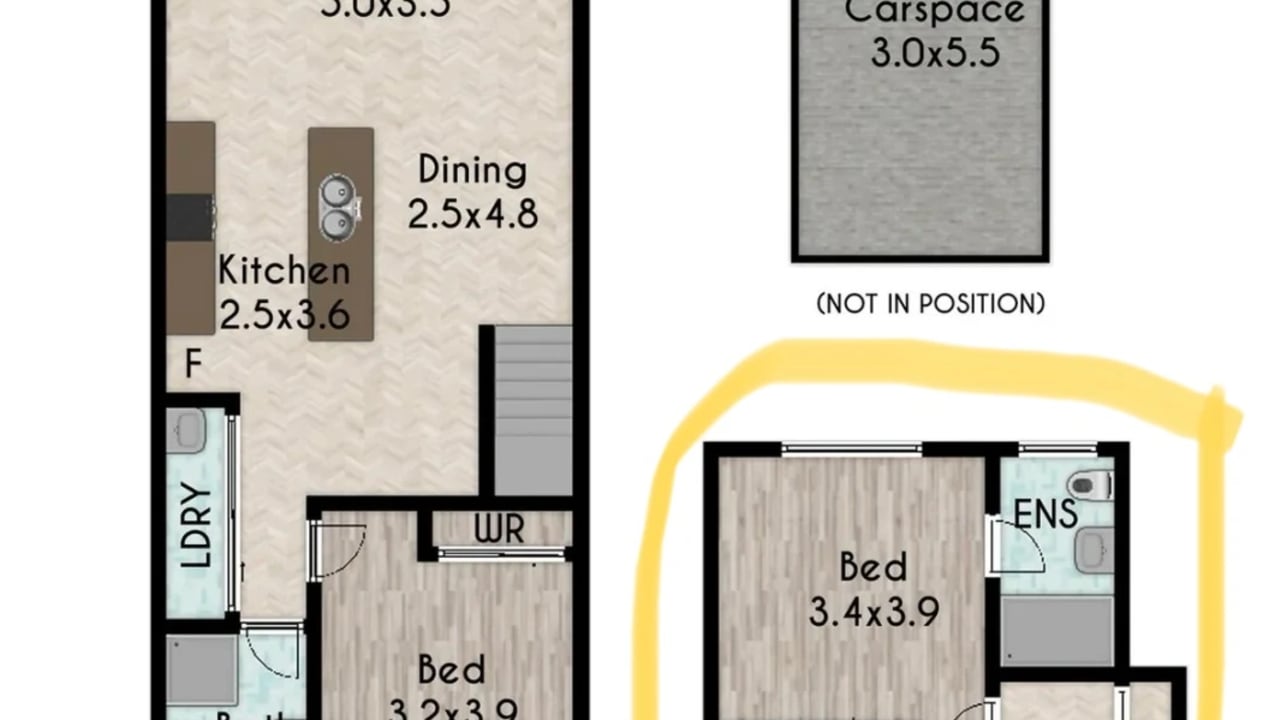 Furnished room with ensuite in a flatshare