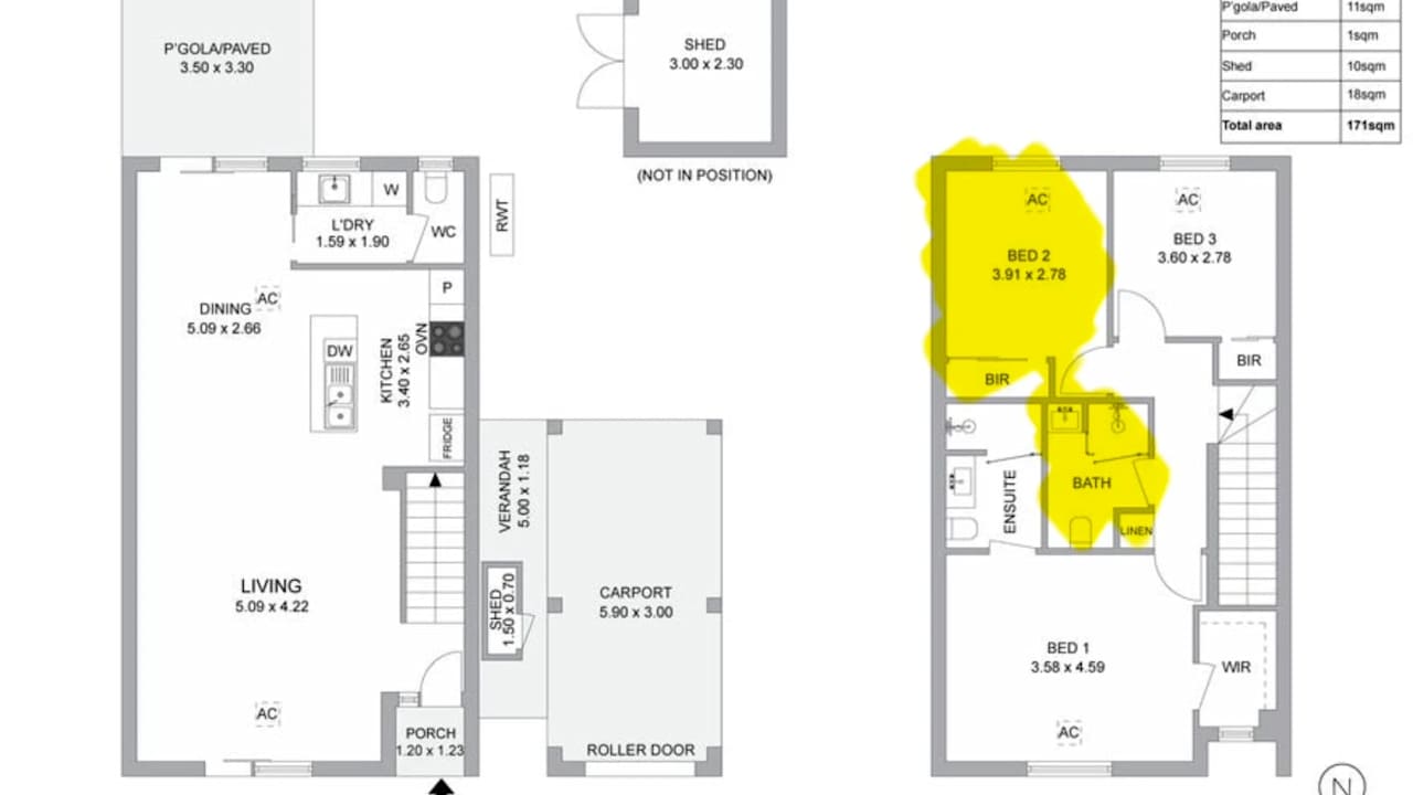 Unfurnished room with own bathroom