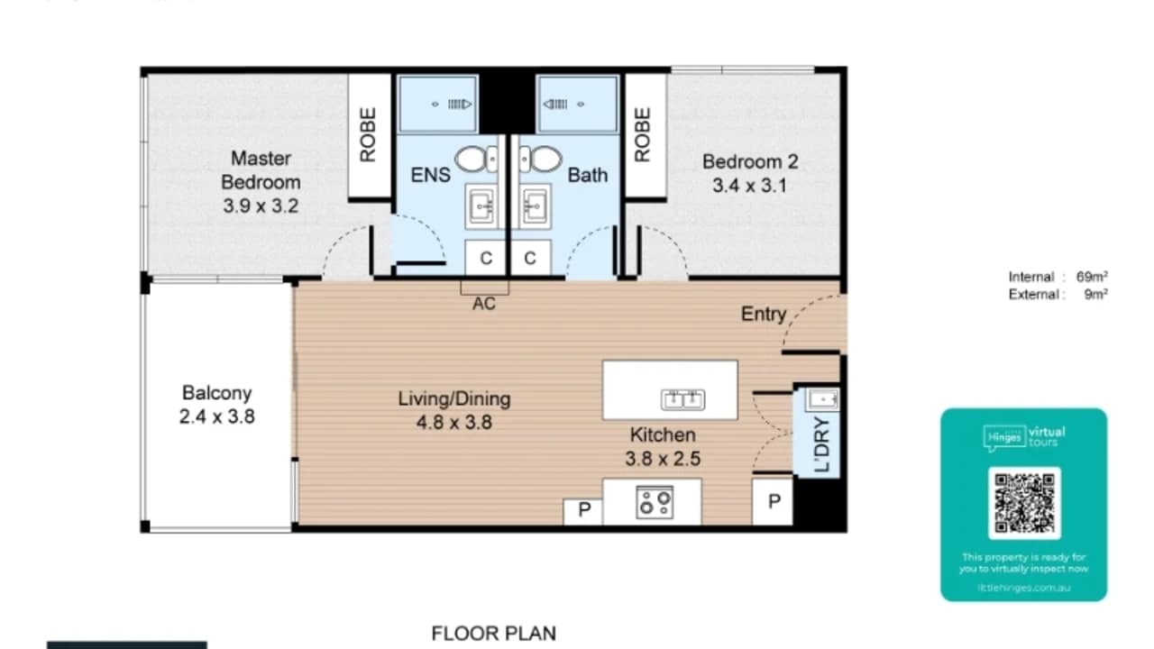 Whole property with 2 rooms for rent