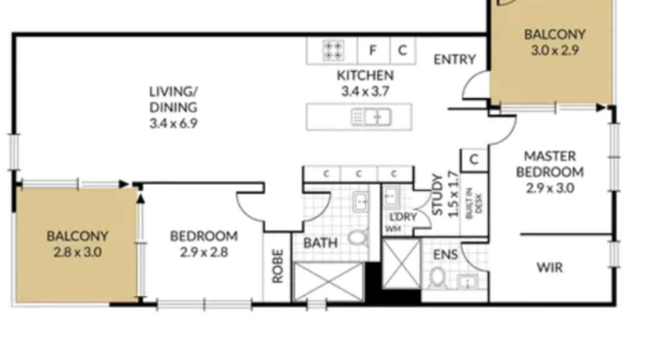 Unfurnished room with own bathroom