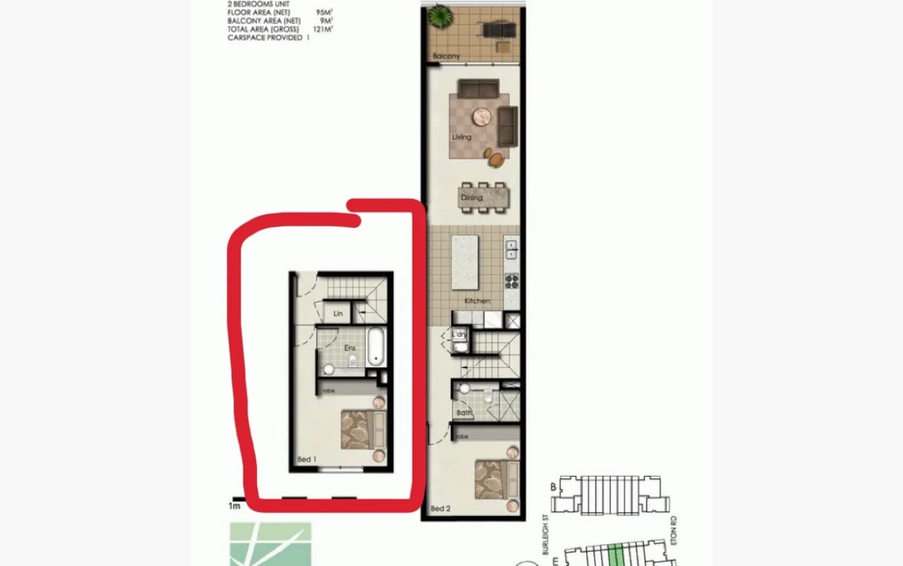 Room for Rent in Lindfield, Sydney 340, Unfurnish...